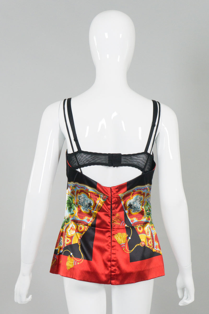 Dolce & Gabbana Chinoiserie Silk Bra Camisole Top