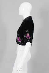 OMO Norma Kamali Vintage Velvet Sequined Bolero Crop Jacket