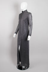 Donald Brooks Silver Lamé Diamond Dot Dress