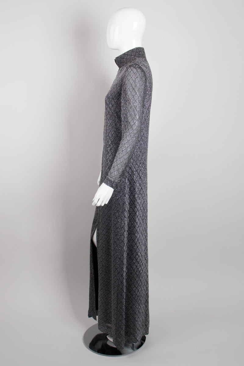 Donald Brooks Silver Lamé Diamond Dot Dress