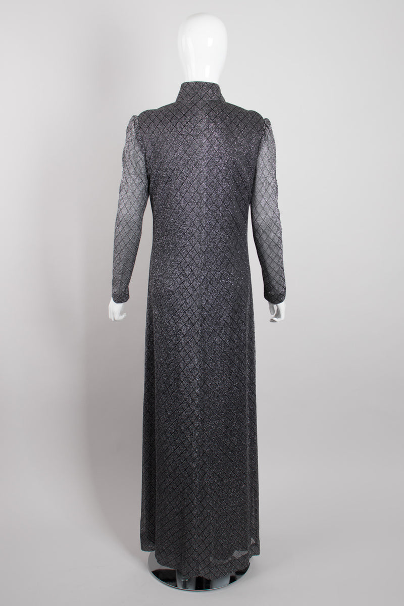 Donald Brooks Silver Lamé Diamond Dot Dress