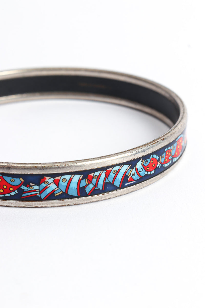 Vintage Hermés Tropical Fish Narrow Enamel Bracelet II closeup @ Recess LA