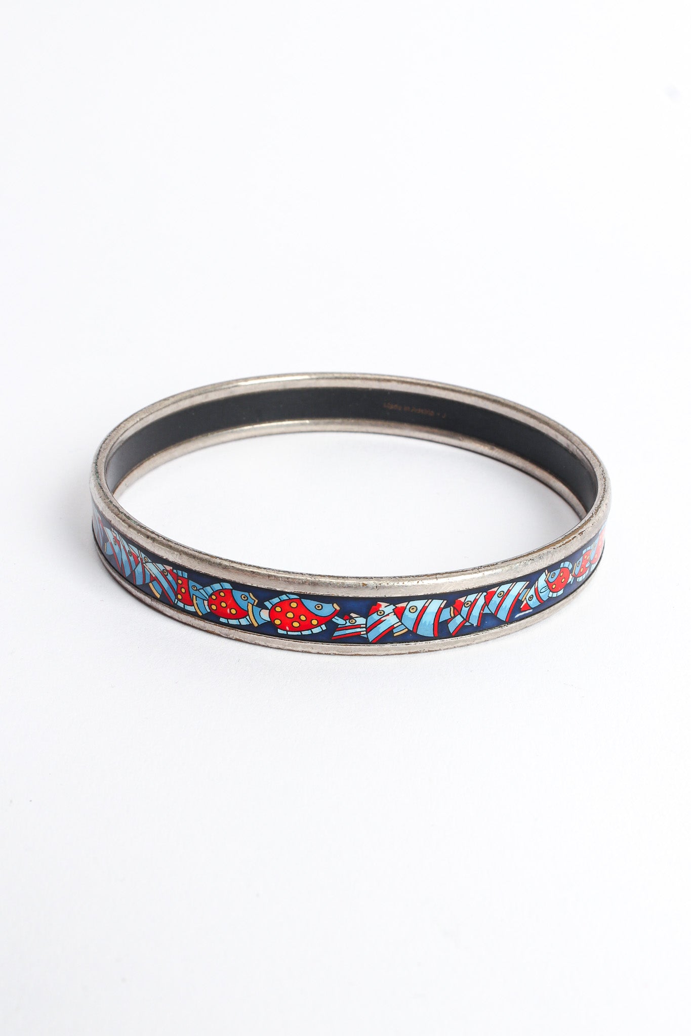 Vintage Hermés Tropical Fish Narrow Enamel Bracelet II front @ Recess LA