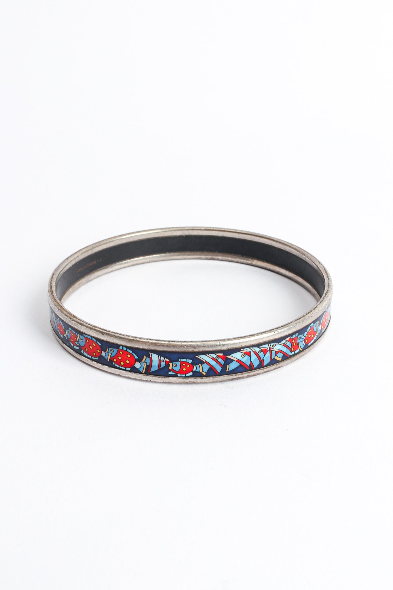 Vintage Hermés Tropical Fish Narrow Enamel Bracelet II front @ Recess LA