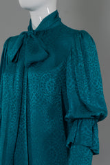 Yves Saint Laurent Ruffle Sleeve Tie Neck Blouse