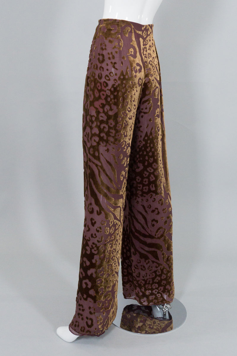 Emanuel Ungaro Parallele Sheer Silk Velvet Burnout Pant