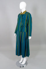 Kenzo Vintage Ethnic Striped Tie Jacket & Skirt Set