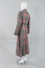 Norma Kamali Gauze Plaid Wrap Dress Side Back