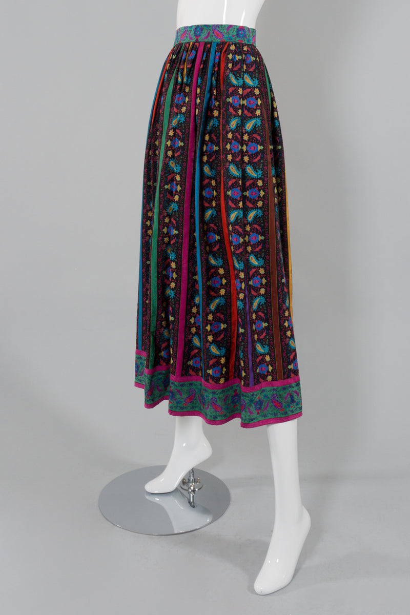 Oscar de la Renta Miss O Paisley Silk Skirt