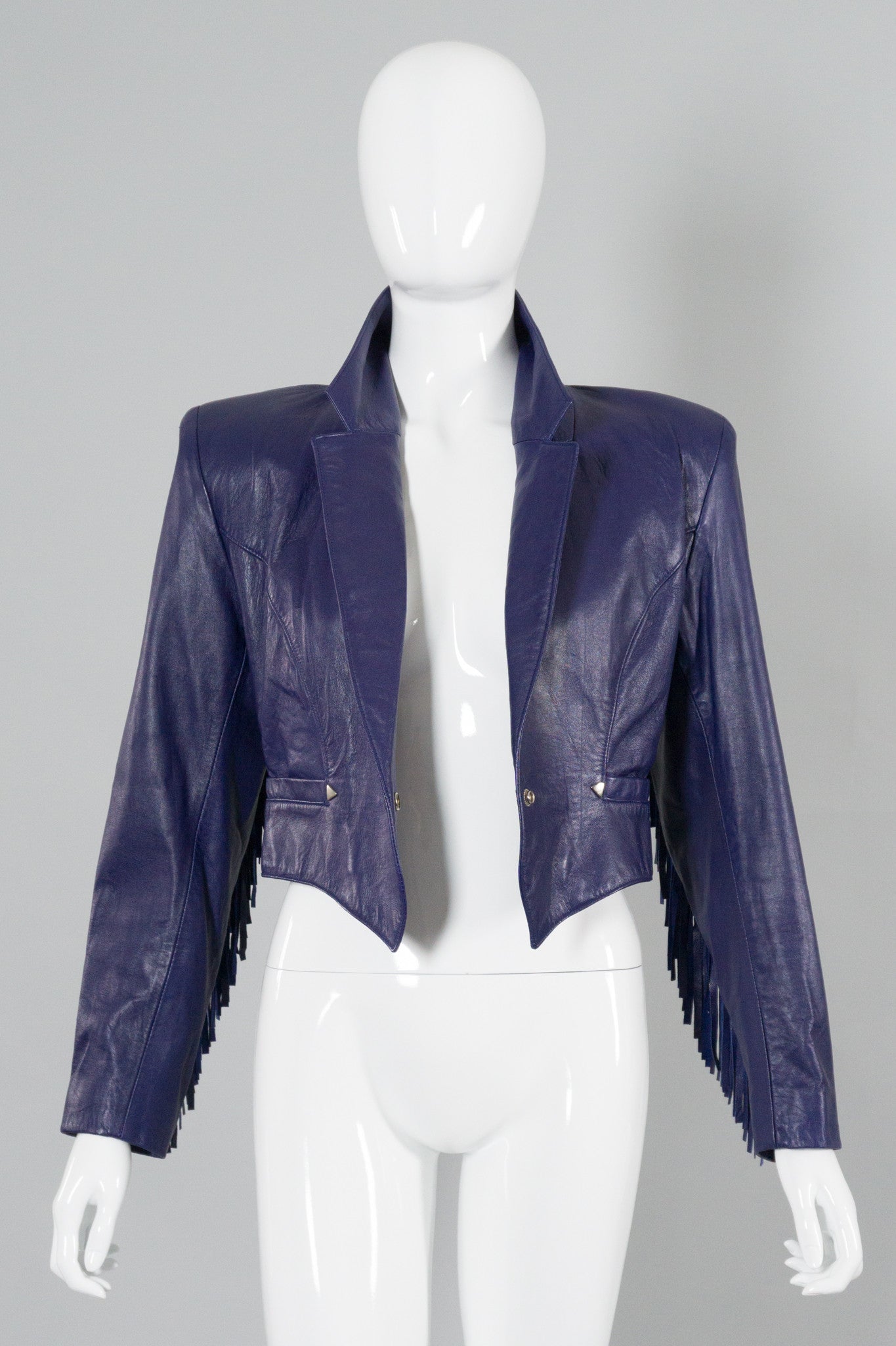 North Beach Leather by Michael Hoban Fringe Crop Jacket