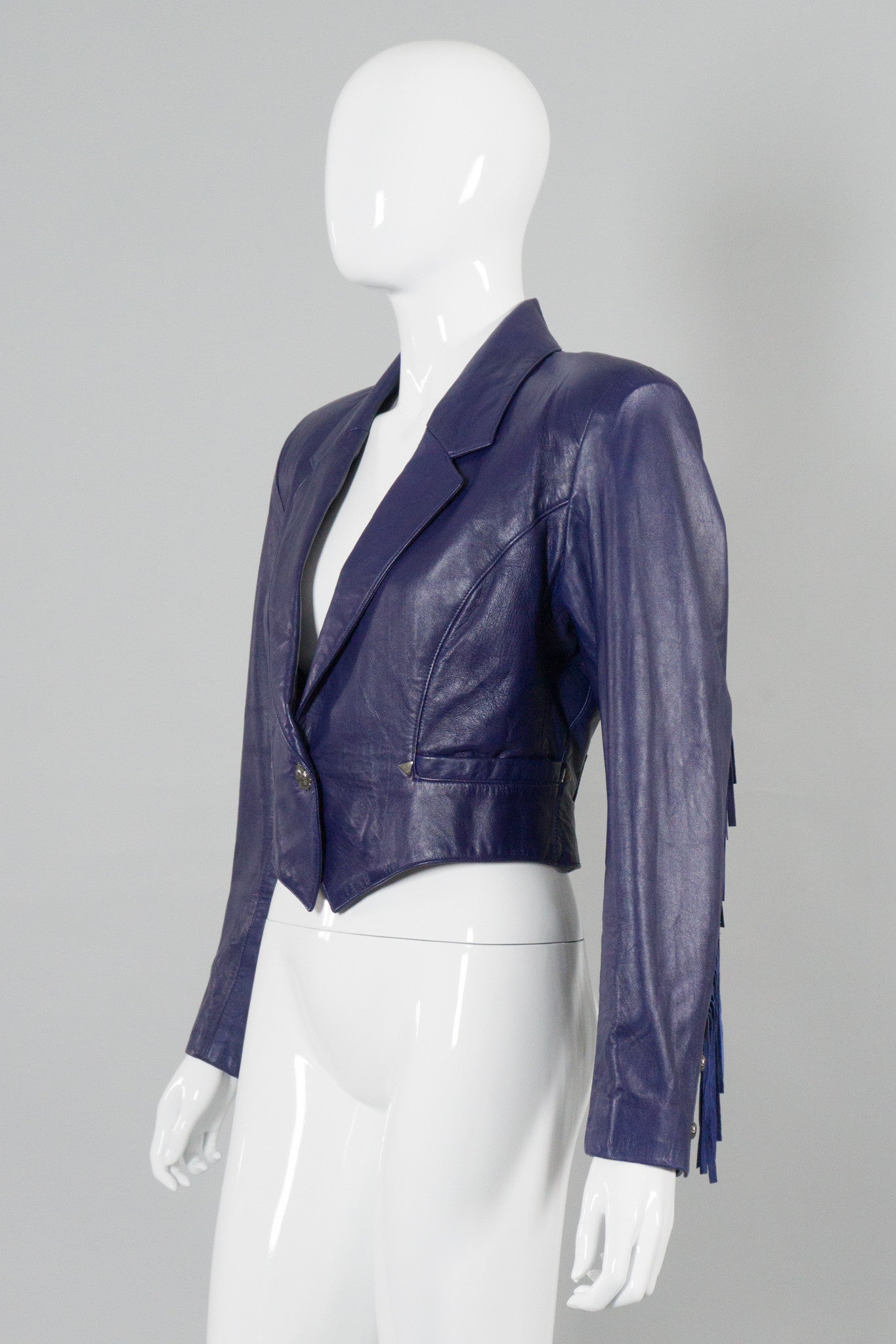 North Beach Leather by Michael Hoban Fringe Crop Jacket