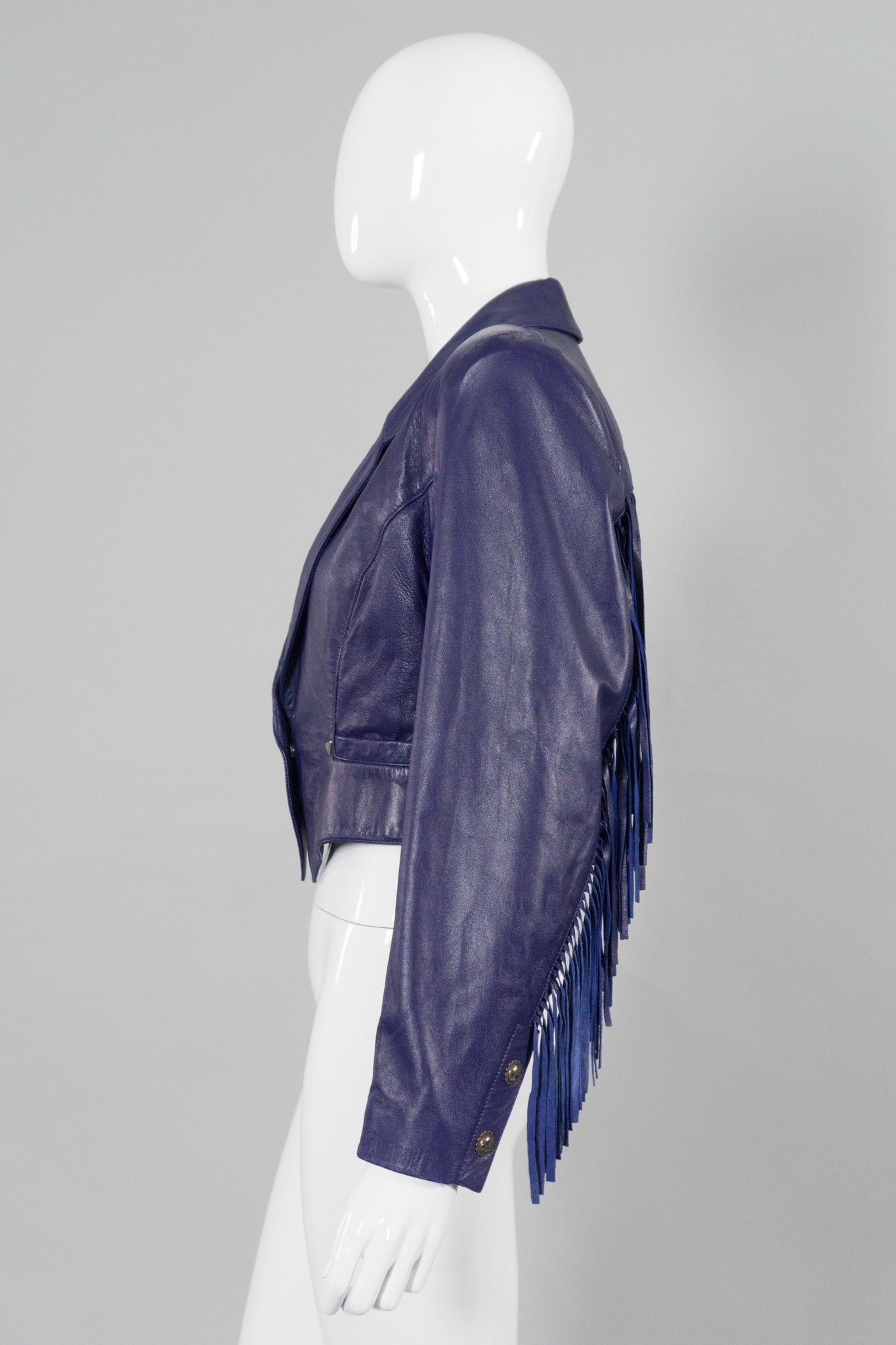 North Beach Leather by Michael Hoban Fringe Crop Jacket