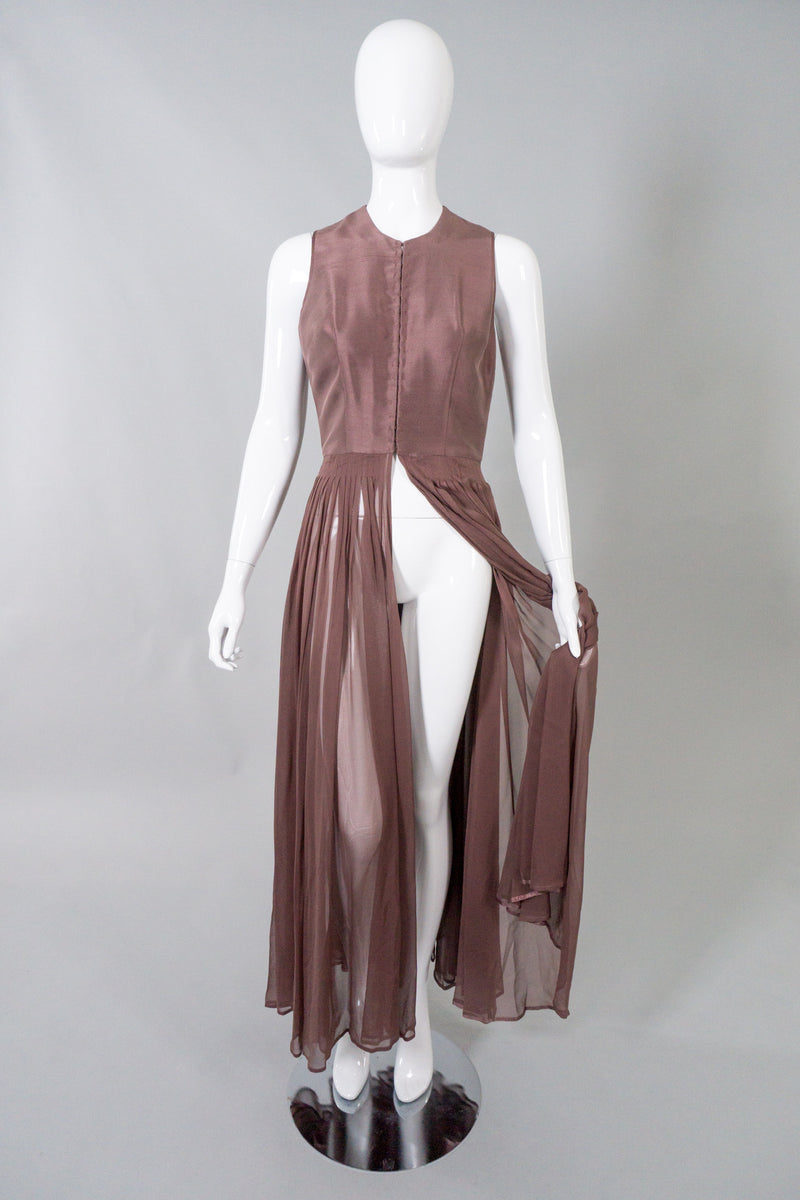 Morgane Le Fay Sheer Silk Vest Bodice Dress