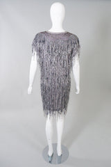 By Virginia Metallic Knit Fringe Dress