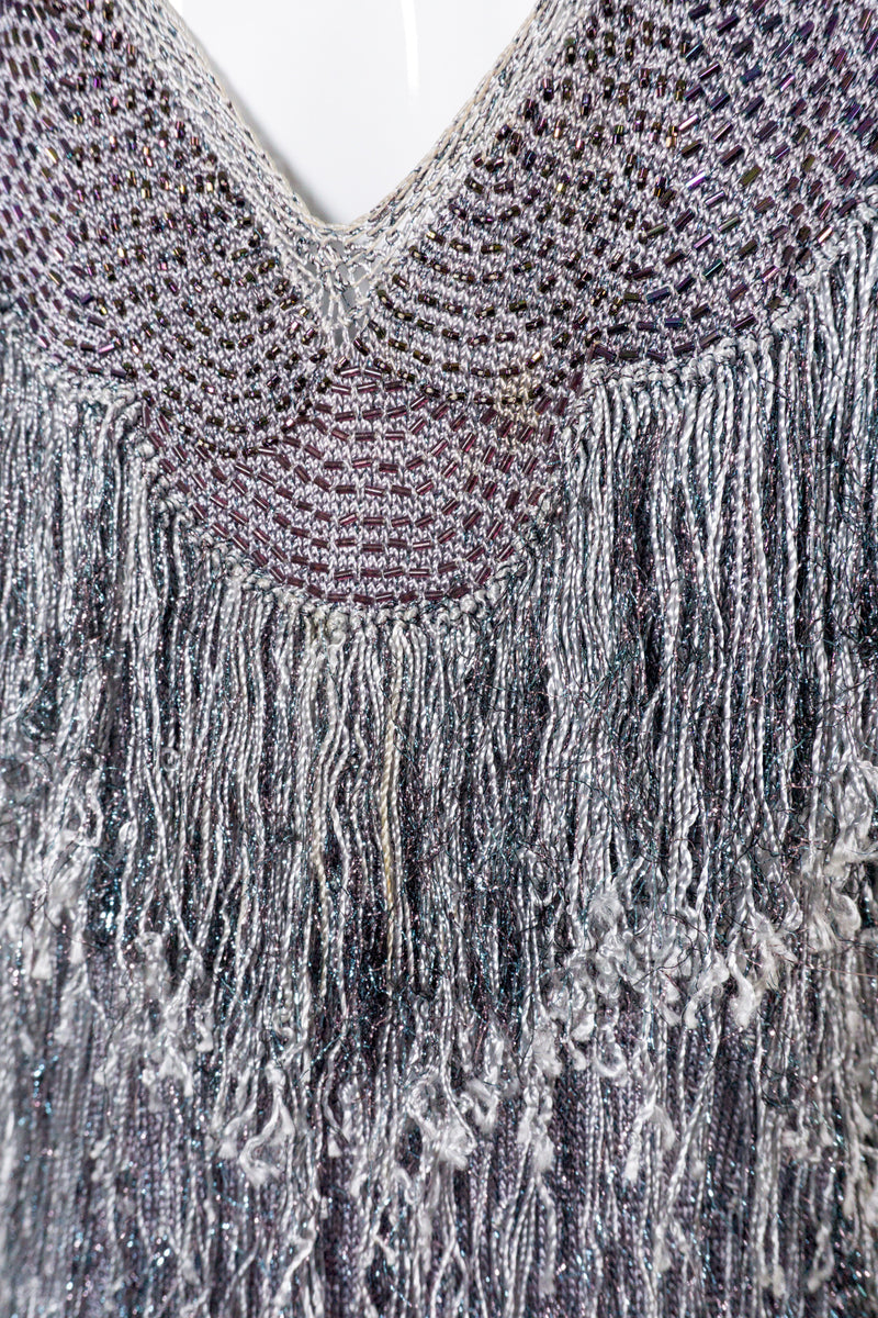 Metallic Knit Fringe Dress