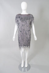 By Virginia Metallic Knit Fringe Dress