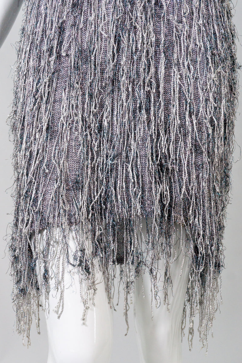 By Virginia Metallic Knit Fringe Dress