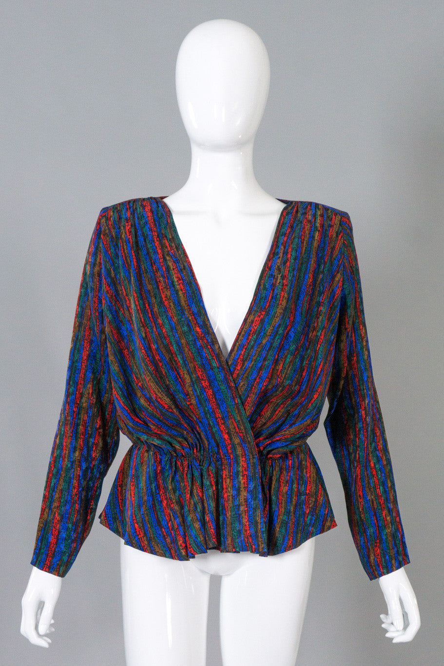 YSL Yves Saint Laurent Rive Gauche Vintage Silk Wrap Top