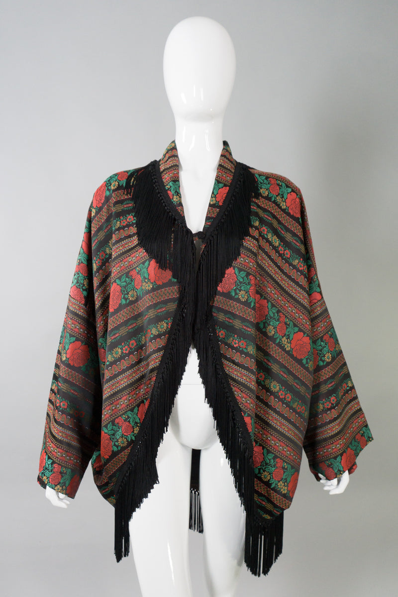 Callaghan Vintage Fringed Brocade Cocoon Jacket