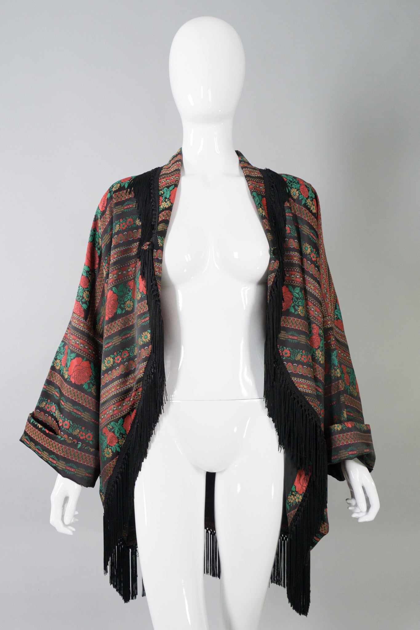 Callaghan Vintage Fringed Brocade Cocoon Jacket