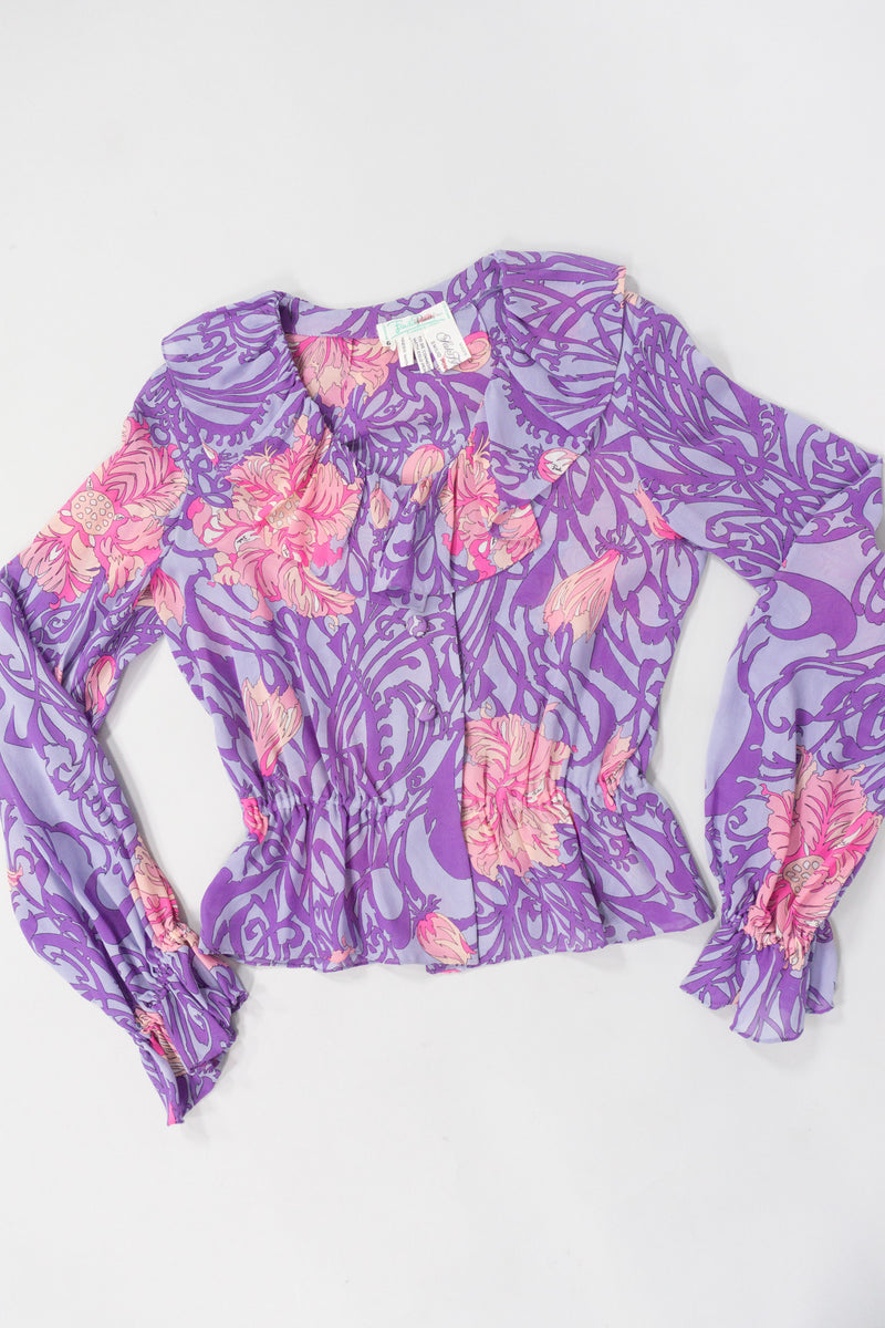 Pucci Silk Chiffon Floral Blouse & Skirt Set