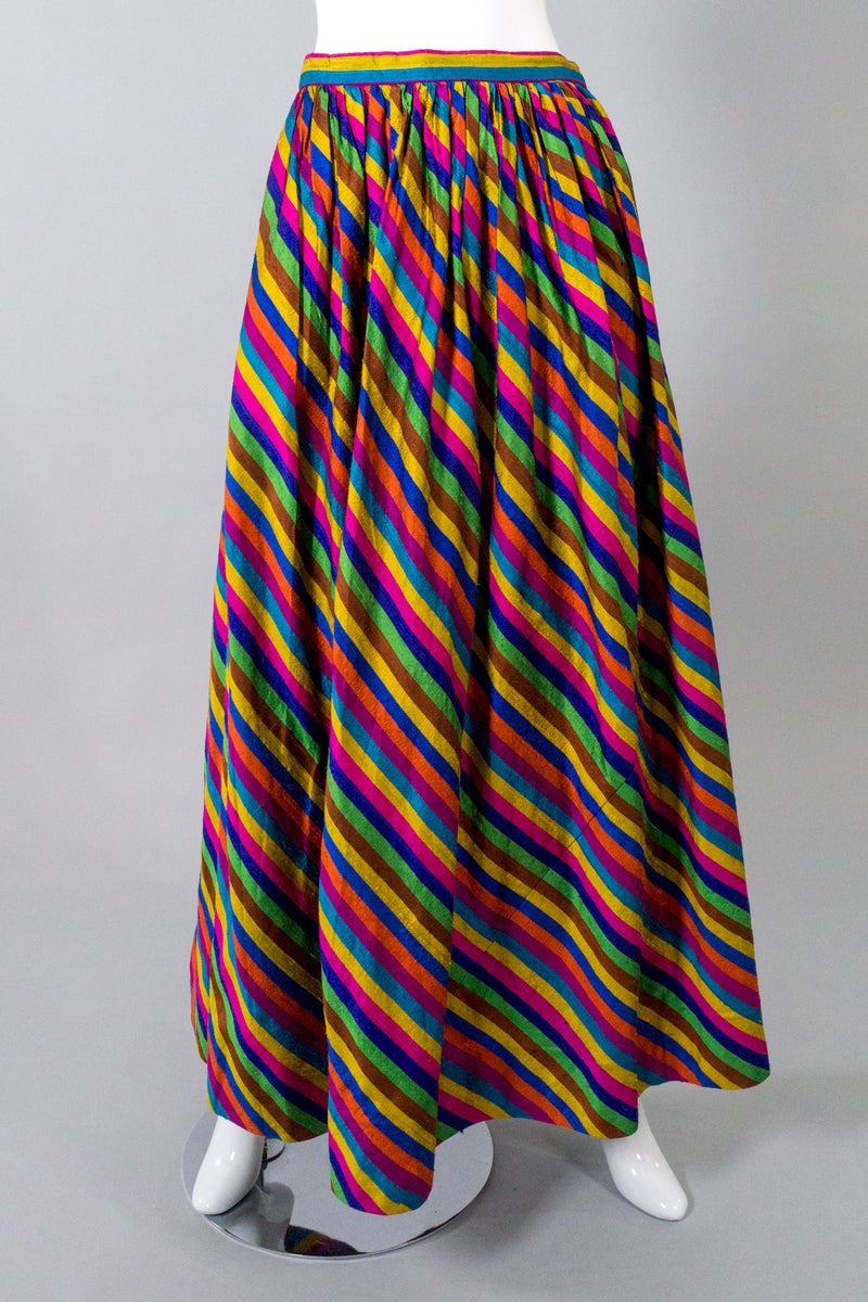 Anthony Muto Rainbow Striped Silk Skirt