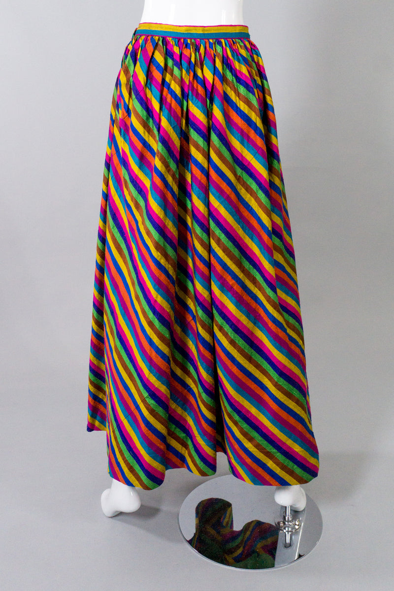 Anthony Muto Rainbow Striped Silk Skirt