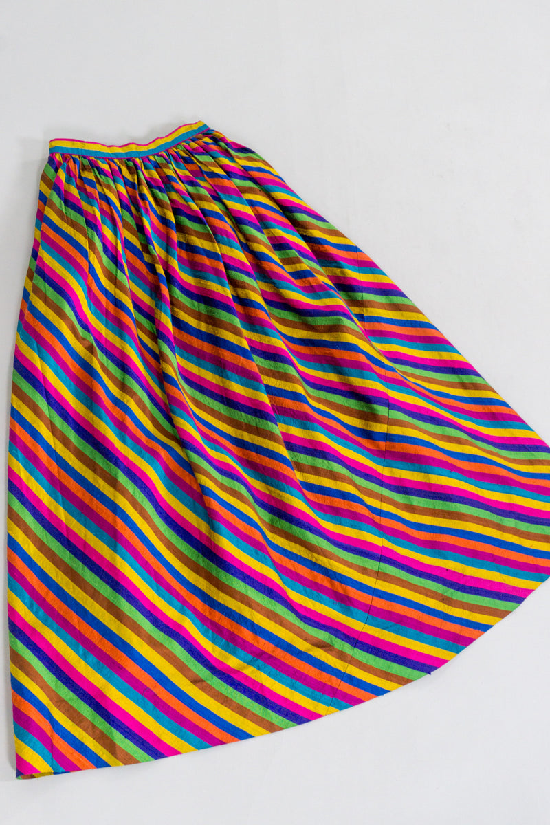 Anthony Muto Rainbow Striped Silk Skirt