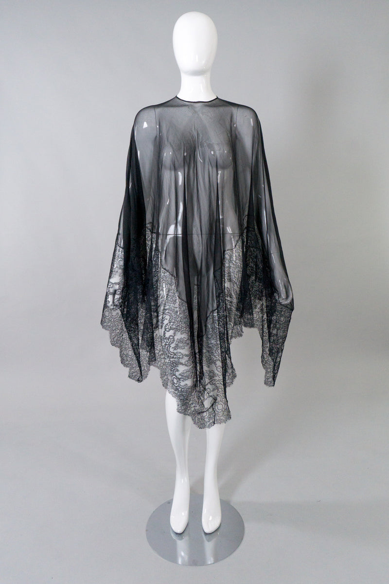 Vintage Lace Silk Chiffon Poncho