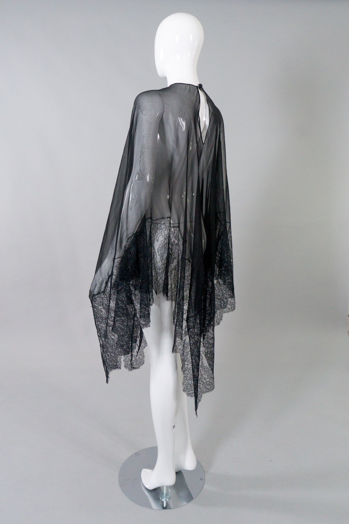 Vintage Lace Silk Chiffon Poncho