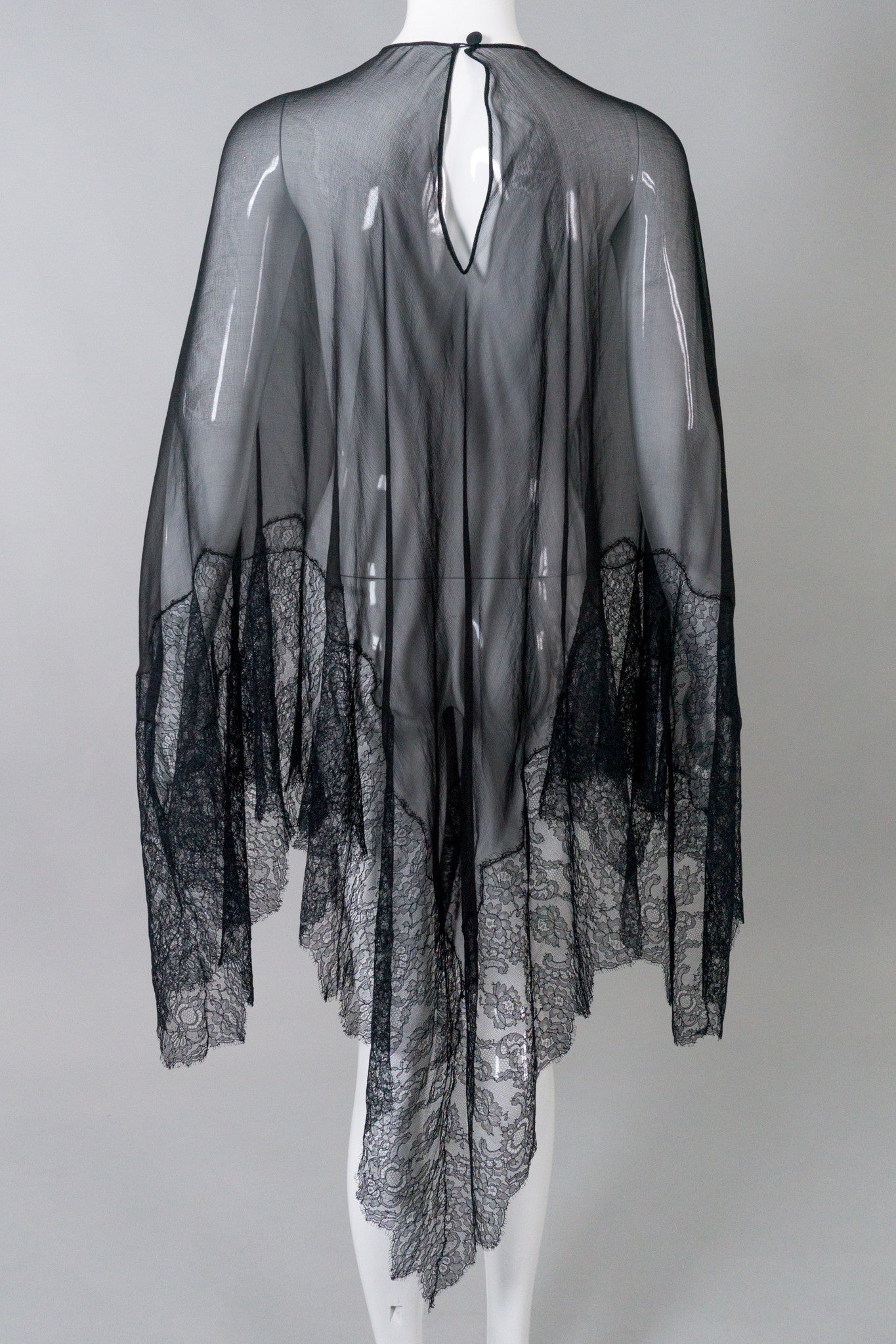 Vintage Lace Silk Chiffon Poncho