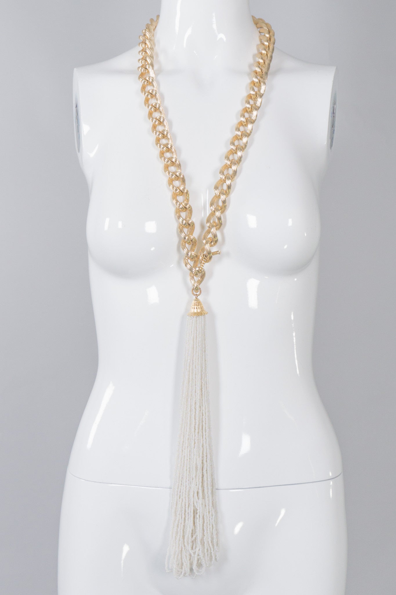 Vintage Beaded Tassel Chain Belt or Necklace