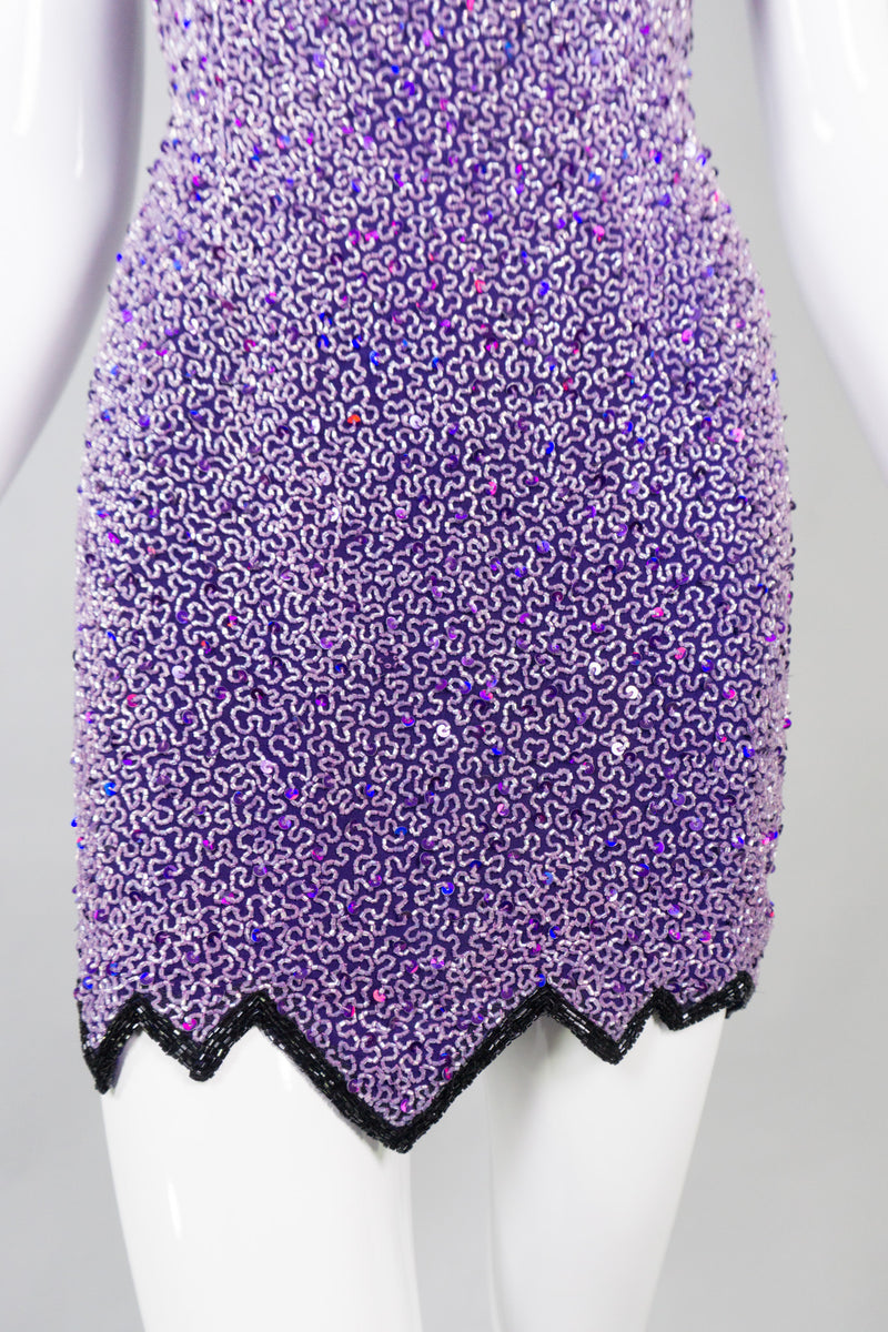 Naeem Khan Riazee Beaded Cocktail Mini Slip Dress