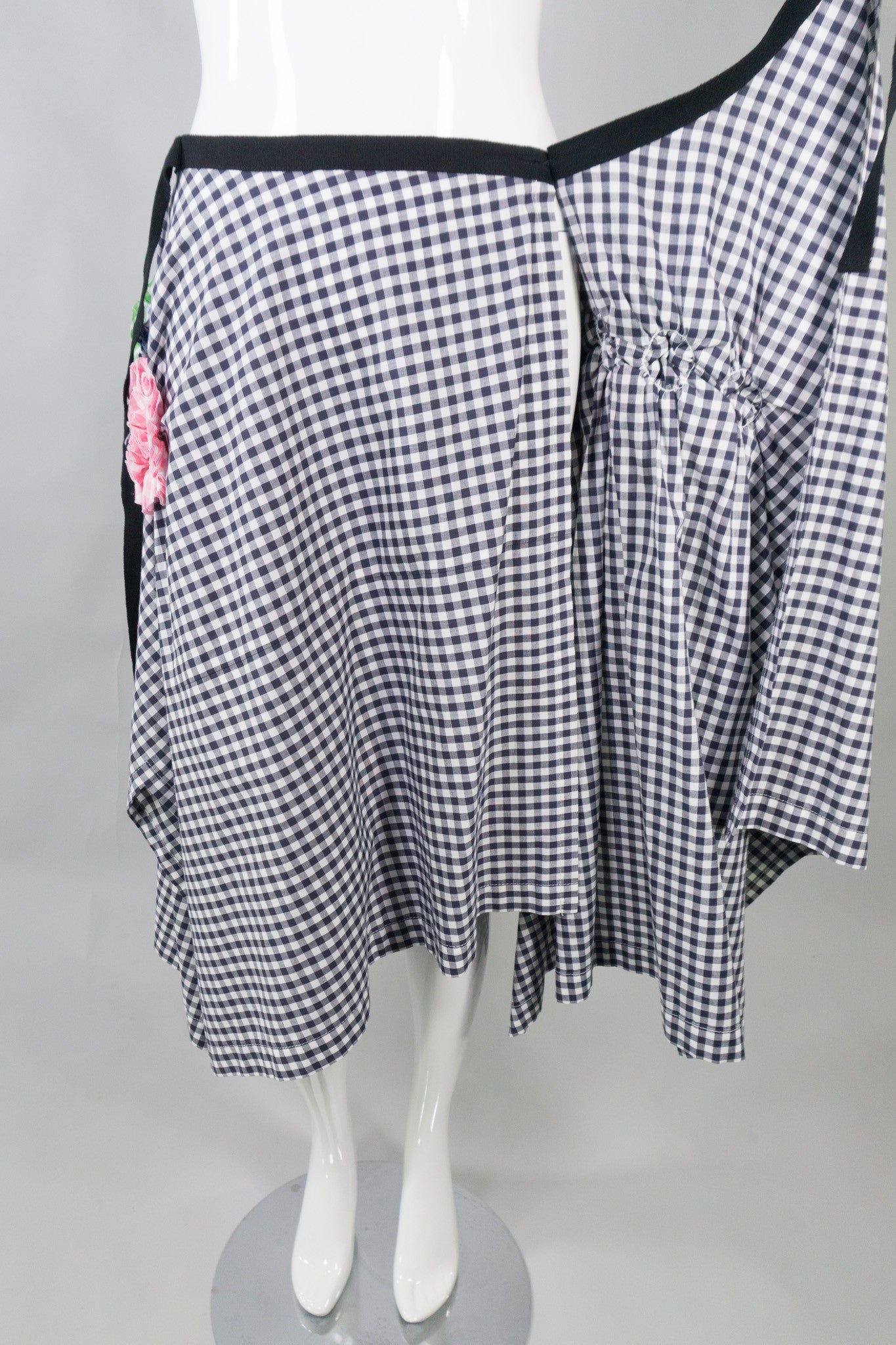 Comme Des Garcons Applique Gingham Wrap Skirt