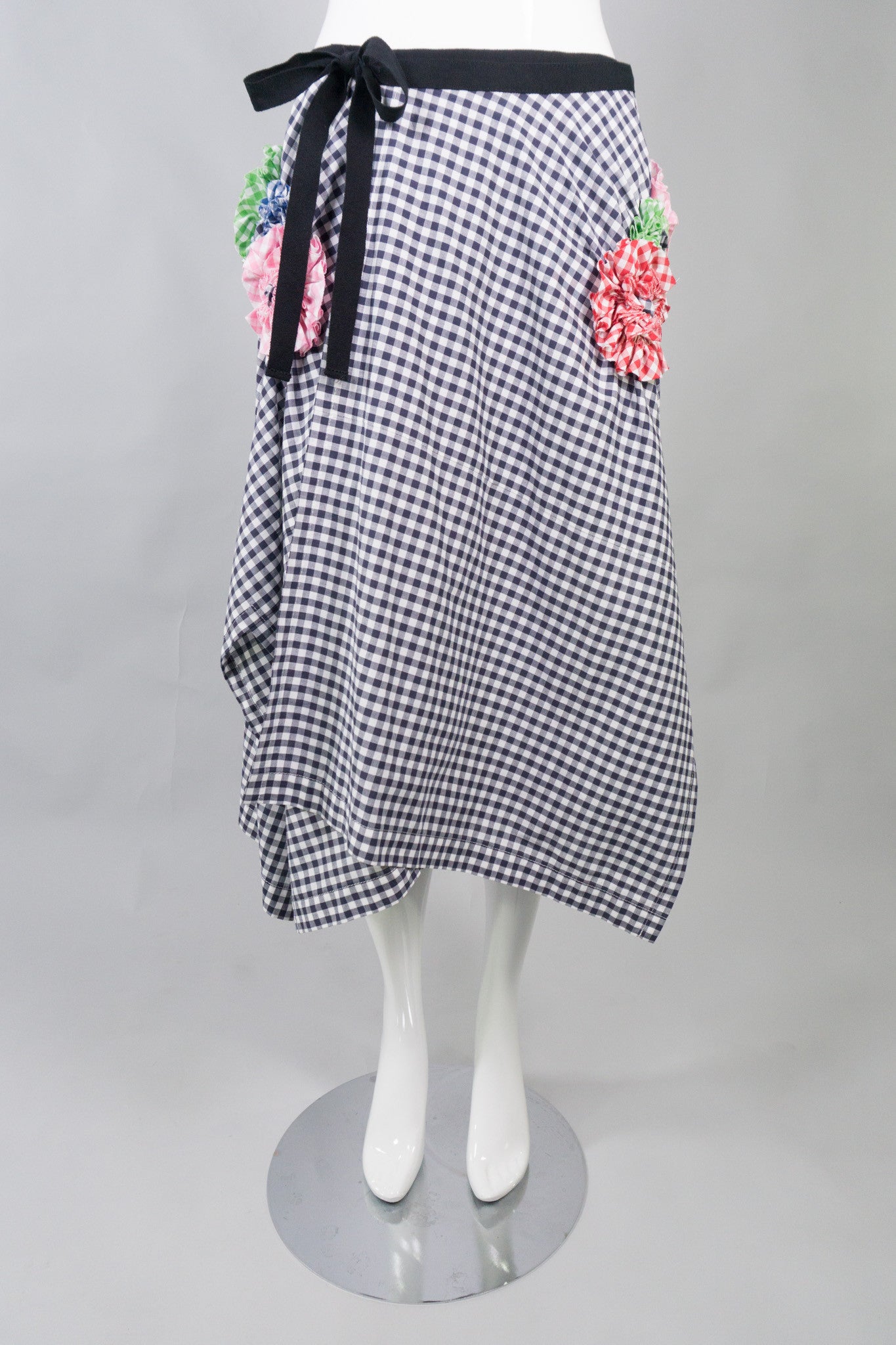 Comme Des Garcons Applique Gingham Wrap Skirt