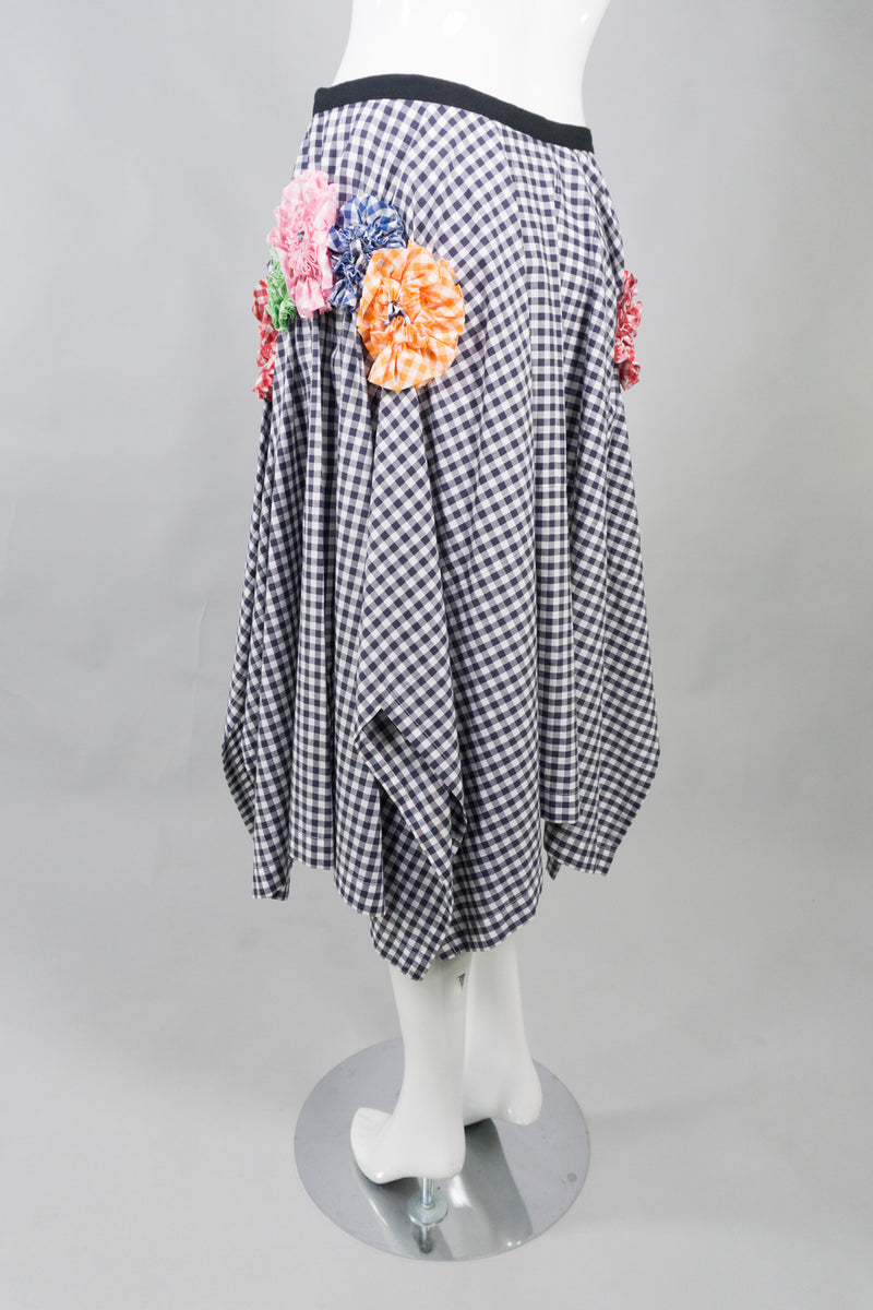 Comme Des Garcons Applique Gingham Wrap Skirt