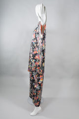 Vintage Japanese Rainbow Floral Burst Silk Kimono