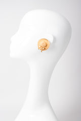 Chanel Signature Gold Boater Hat Earrings