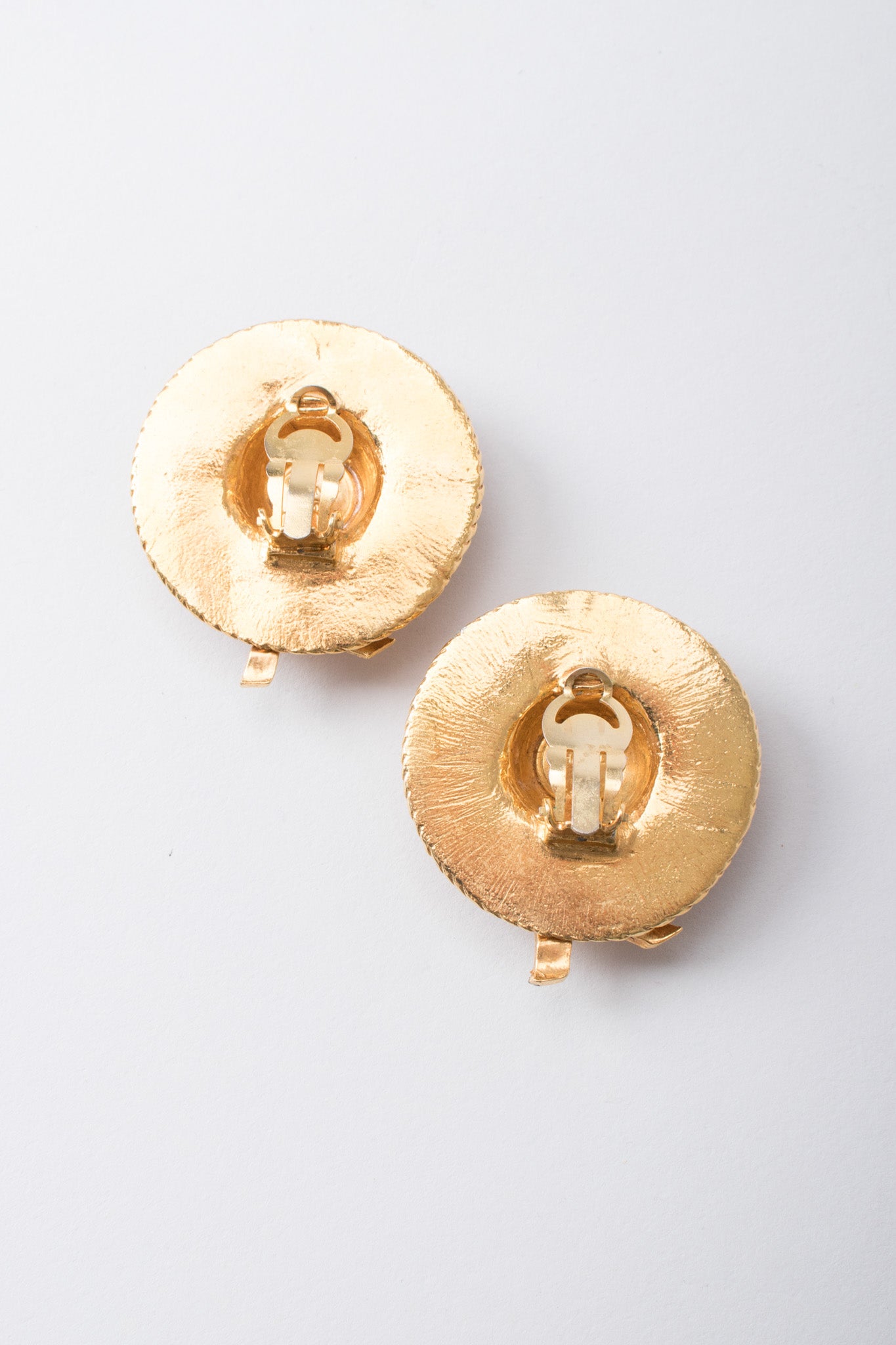 Chanel Signature Gold Boater Hat Earrings