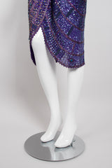 Zandra Rhodes Rare Collectable Beaded Draped Petal Cocktail Dress