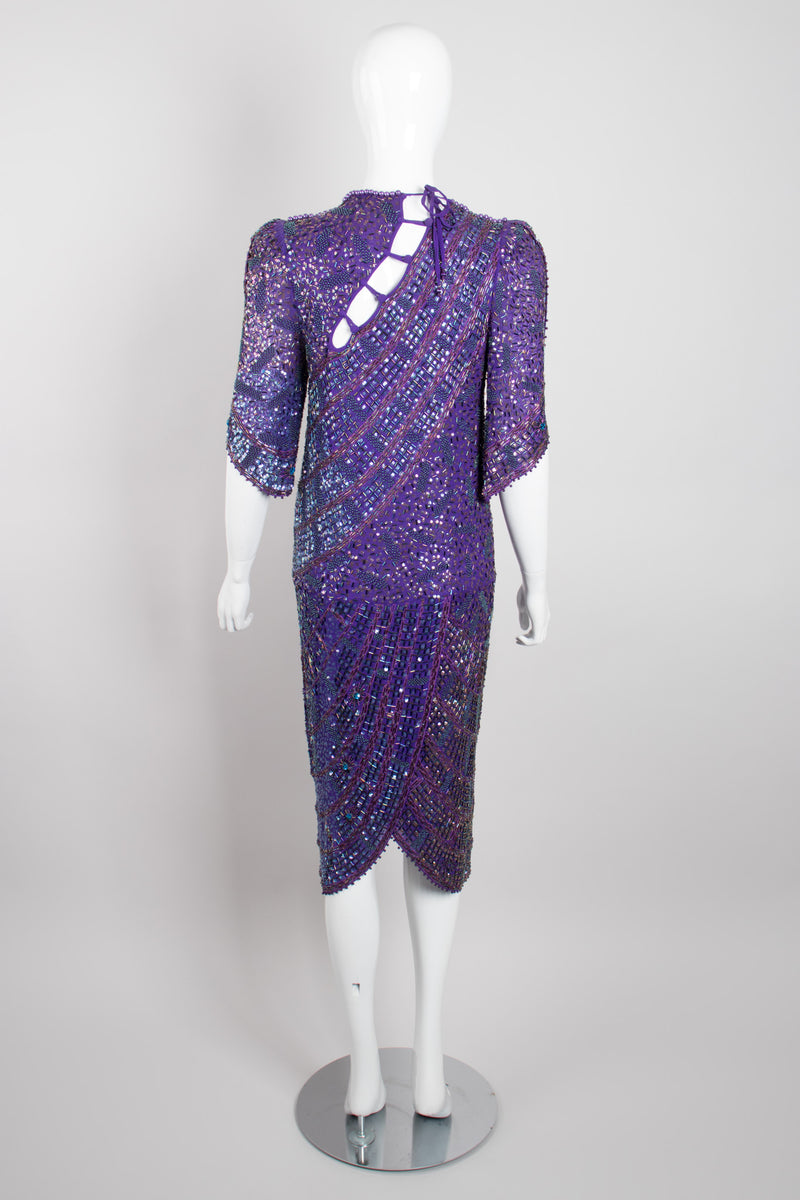 Zandra Rhodes Rare Collectable Beaded Draped Petal Cocktail Dress