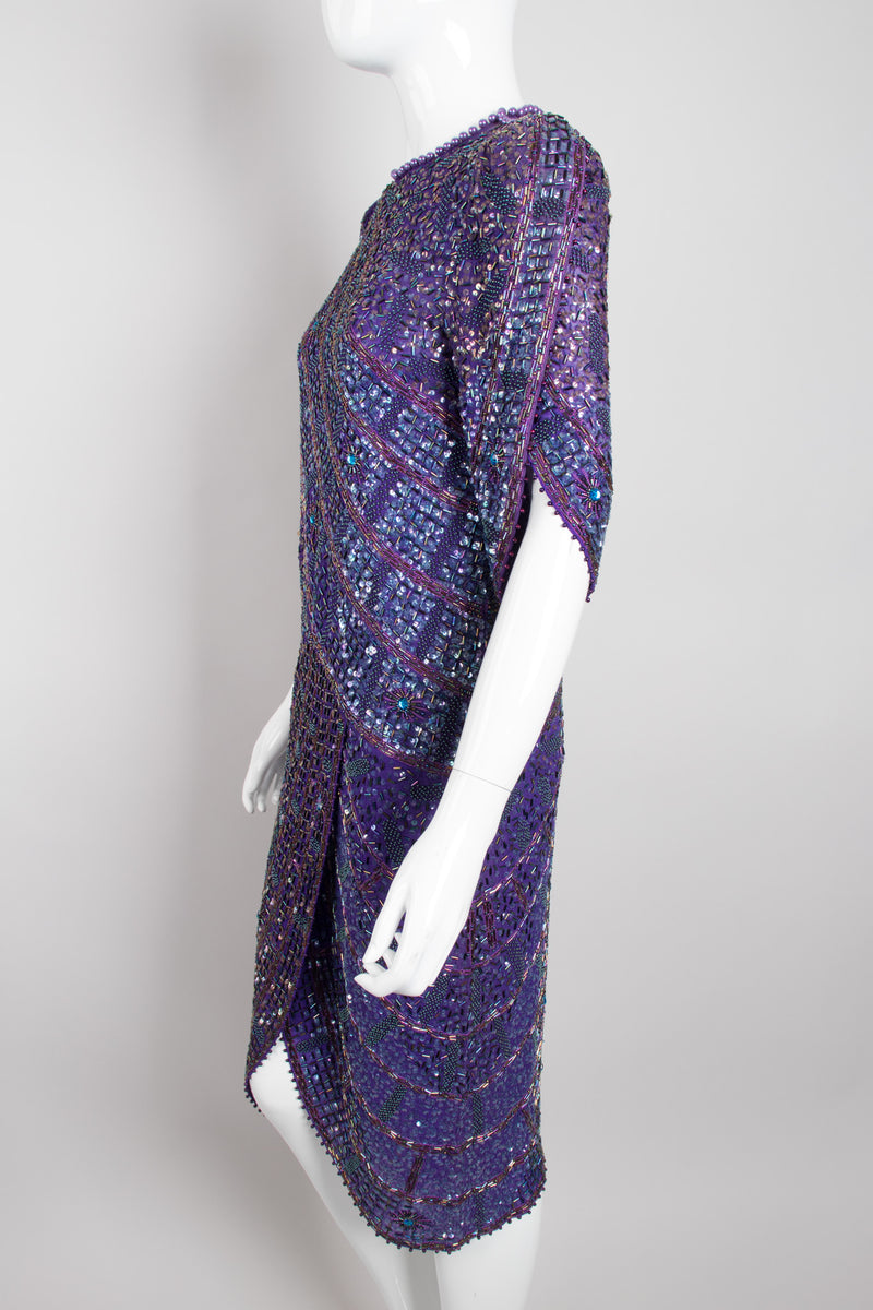 Zandra Rhodes Rare Collectable Beaded Draped Petal Cocktail Dress