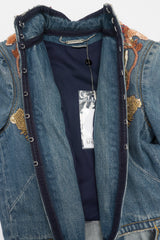 Alexander McQueen Beaded Denim Cutaway Coat