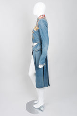 Alexander McQueen Beaded Denim Cutaway Coat