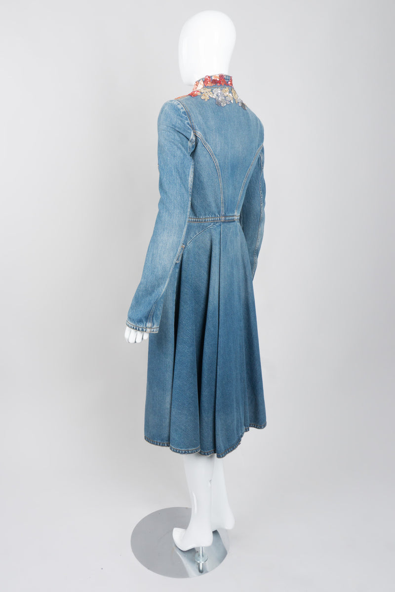 Alexander McQueen Beaded Denim Cutaway Coat