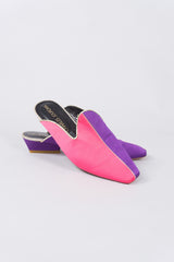 Charles Jourdan Carnival Silk Colorblock Mules