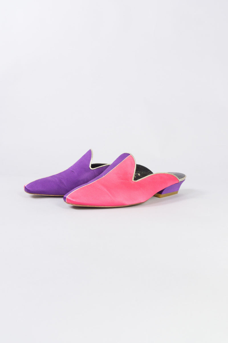 Charles Jourdan Carnival Silk Colorblock Mules