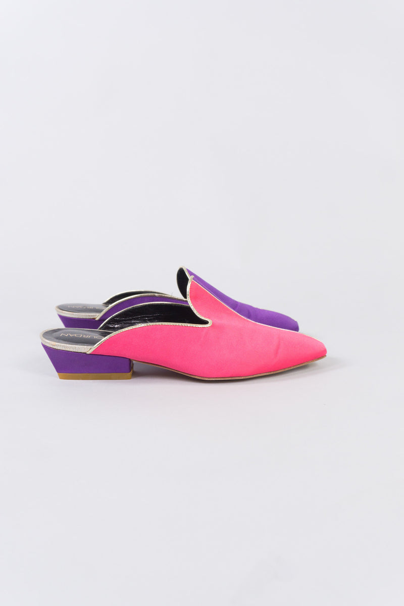 Charles Jourdan Carnival Silk Colorblock Mules