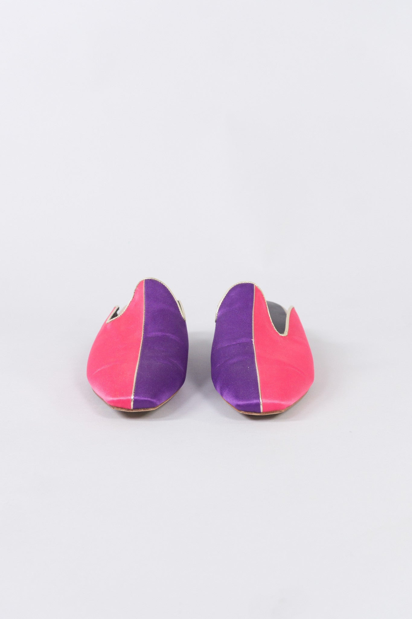 Charles Jourdan Carnival Silk Colorblock Mules