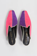 Charles Jourdan Carnival Silk Colorblock Mules